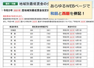 和暦/西暦表示 変換ツール