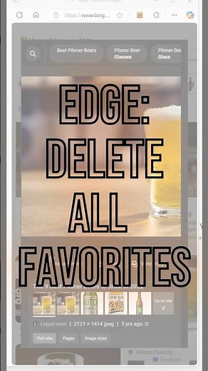 Edge browser - delete all favourites