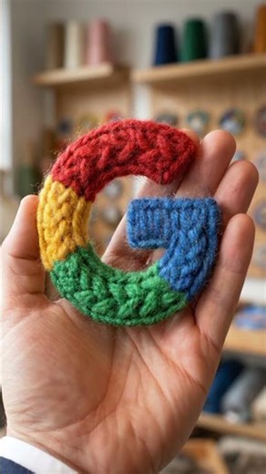 Google Logo... Par Wool Se? 🧶 | DIY Knitted Google Art #oddlysatisfying #viral #satisfying