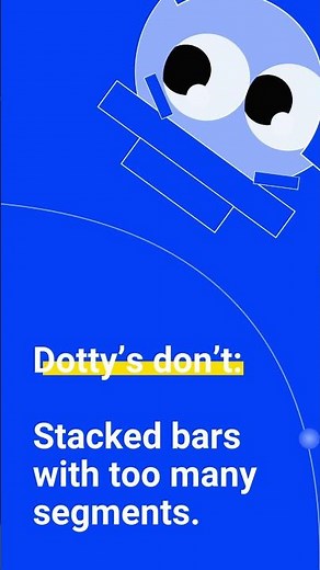 Dotty’s tip: Don't use stacked bars with too many segments | Dataviz tip #shorts