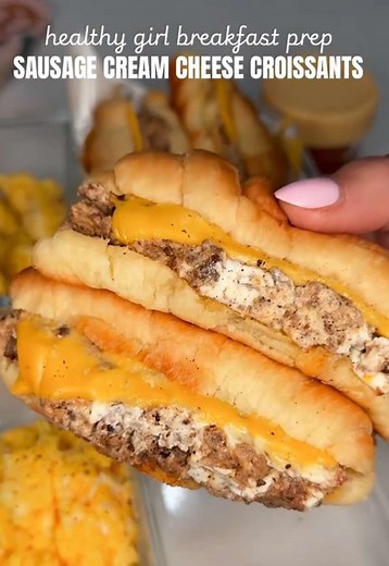 Meal Prep Sausage Cream Cheese Croissant Sammies