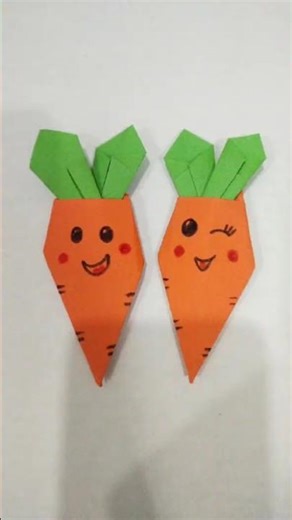 Easy DIY Paper Carrots! 🥕 (Origami for Beginners) #imaginativeartandcraft #trending #subscribe
