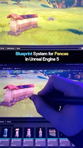 3D Modeling Fences in Unreal Engine 5 🧱 #3d #gamedev #satisfying
