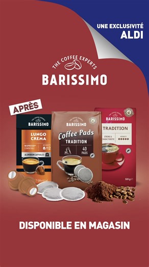 Retrouvez dèsormais tous vos cafés préférés sous la marque Barissimo. ​Rendez-vous en magasin pour découvrir notre gamme complète ! ☕ | ALDI France