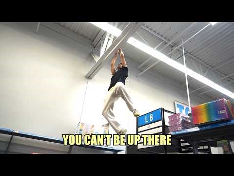 Hanging on Walmart Ceiling Prank!