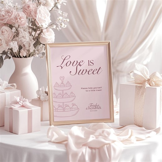 Olive & Plum Wedding Dessert Bar Sign • Canva Template • Modern, Minimalist Dessert Cards - Etsy