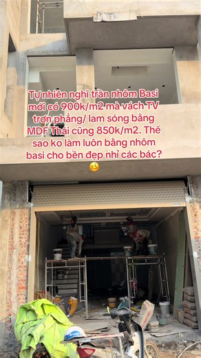 Tự nhiên nghĩ trần nhôm Basi mới có 900k/m2 mà vách TV trơn phẳng/ lam sóng bằng MDF Thái cũng 850k/m2. Thế sao ko làm luôn bằng nhôm basi cho bền đẹp nhỉ các bác?🥴 #xuhuong #nhadep #nhapho #dungxaynha