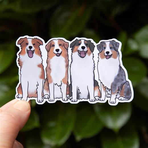 Australian Shepherd Sticker: Aussie Waterproof Vinyl Decal - Etsy