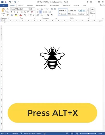 Insert Honey Bee In MS Word | Alt+X Secret Codes | Hidden Keyboard Shortcuts #mswordhiddenshortcuts
