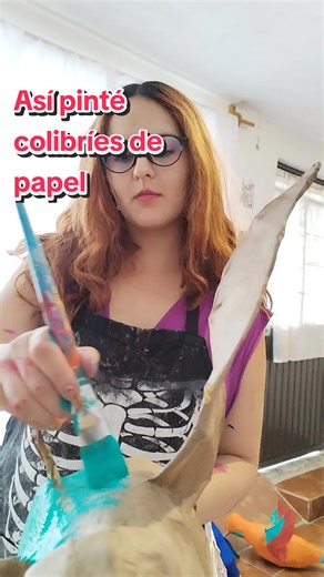 Manualidades de colibrí en cartón y papel - Proceso creativo