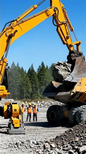 Excavator Digging a Mountain #Excavator #HeavyMachinery #ConstructionWork