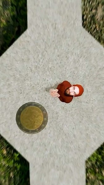 Heads or tails? Enjoy the endless 2€coin-flipping loop!Can you figure out where we're falling?