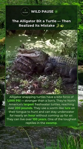 The Turtle With a Bite Stronger Than a Lion — Alligator Snapping Turtle 🐢 #shorts