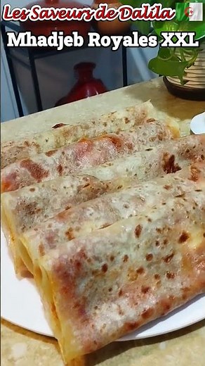 Mhadjeb Royales XXL 🇩🇿: Easy recipe NO KNEAD! 😋🔥🍽️Short