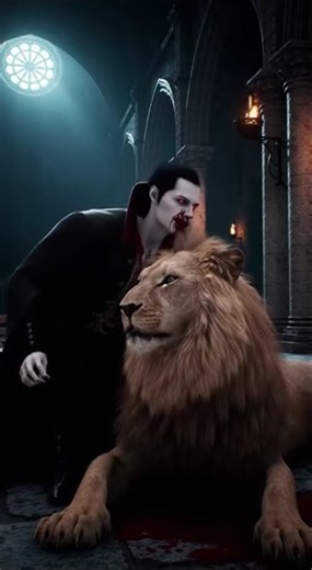 vampire sucks the lion blood #viral #funny