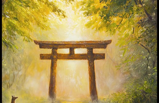 Oil Painting Torii Gate Poster| Shinto Art | 800  DPI | Independent Art - Etsy