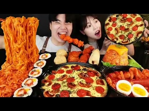 Asmr Gongsam-table vs sulgi eating sound challenge mukbang episode 3 who won? Chicken, cheese, pizza