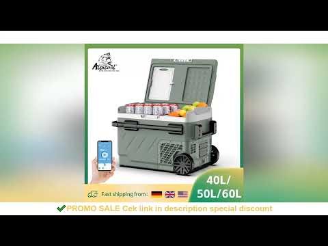 Alpicool EZGW 40L 50L 60L Car Refrigerator Portable Compressor Cooler 12/24V DC 100-240V AC Mini Fri