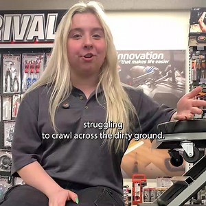 The new Z-frame lies flat for easy access under low-clearance vehicles, and it folds into a seat for working on vehicle level in comfort. | Performance Tool