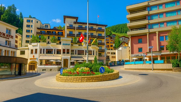 Summer Walk in St. Moritz – Swiss Alps Scenery (4K)