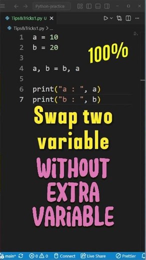 Swap Two Variables in Python 🐍