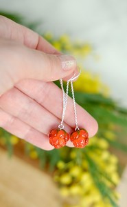 Cloudberry Lampwork Murano Glass Chain Earrings - Etsy