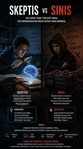 SKEPTIS VS SINIS. Dua Sikap yang Terlihat Sama, Tapi Menghasilkan Masa Depan yang Berbeda