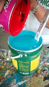 PART 2 BLUE DENIM COLOR GLOSS LATEX PAINT #bluedenimcolor #white #thaloblue #thalogreen #bulletinred #color #paintmixing #fbpagesreels | Quatro melstv