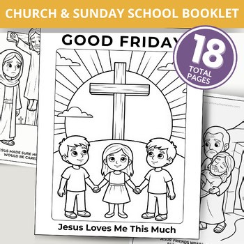Good Friday Christian Coloring Printable | Sunday School Lesson Mini Book