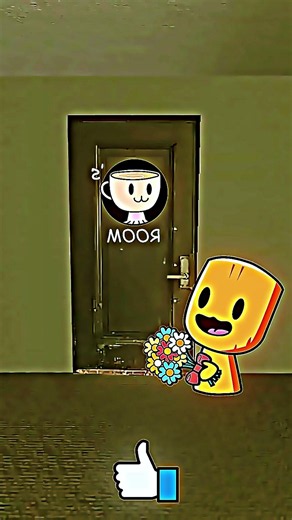 Alien character peeking around the dark wooden door! 👽 #AlienPeek #WoodenDoor