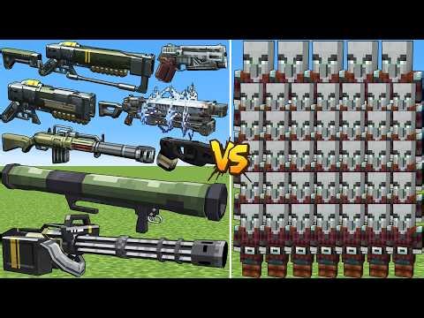 What TaCZ Fallout Gun Can Defeat The Most New Pillager and Illager Mobs in Minecraft?