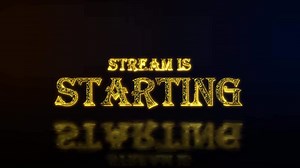 Stream is starting text with particles luxury animation, gold text animation with reflection