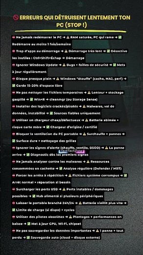 🚫 Erreurs qui détruisent lentement ton PC (STOP !)