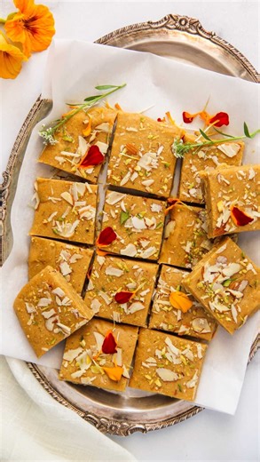 Besan Barfi makes for a wonderful dessert for Diwali! A simple base of besan flour, ghee, sugar syrup, and spices transformed into a rich and fragrant delicacy! Perfectly portable and made for sharing!⁠ 🪔🪔⁠ ⁠ The recipe is linked in my bio! ⁠ ⁠ ⁠#besanbarfi #diwali #easyrecipes #desifood #mithai #indianrecipes | Ministry of Curry