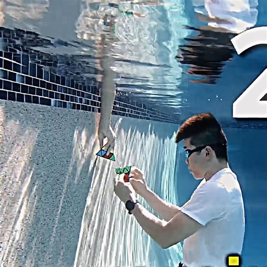 Solving 9 Pyraminx Cube Underwater in 2 minutes World Record 😳 #rubikscube #viral #shorts