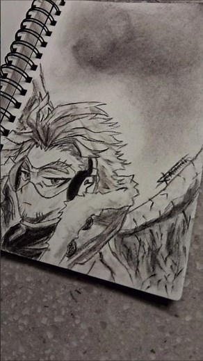 Drawing Hawks from my Hero Academia using charcoal| Day-61 Drawing Everyday #art #mha #hawks