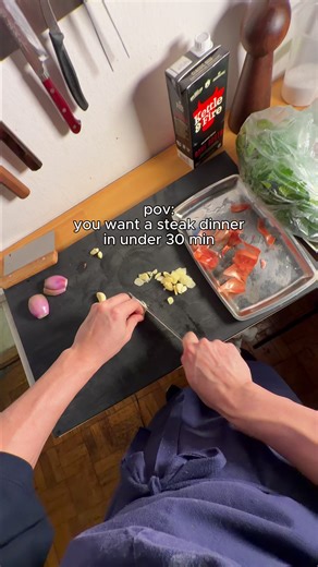 quick dinner and lesson :) mise en place is one of those concepts in cooking you can always get better at because it encompassed a whole range of skills from organization to mentality. for me it really clicked when i realized that mise en place was able to make the entire process of cooking so much faster and improve my efficiency not only at work in kitchens, but at home as well! if i wasn’t organized and clean, especially in my tiny apartment every video would end in a mess and that sort of fr