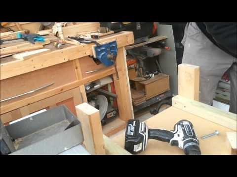 How to make adjustable feet for workshop furniture like homemade workbenches & tables SIMPLE & CHEAP