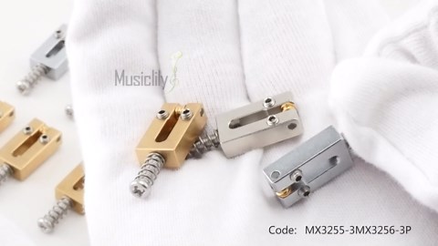 Musiclily Ultra 10.5mm Modern Brass Guitar Roller Bridge Saddles for Strat Tele ST/TL Style Electric Guitar, Chrome (Set of 6)