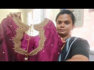 Simple bead work blouse / Veeru designers/