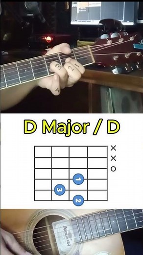 belajar gitar pemula kunci dasar kunci D Major /learn beginner guitar basic key D Major