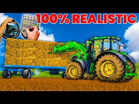 Loading Bales FULL REALISTIC With Steering Wheel View | Farming Simulator 19