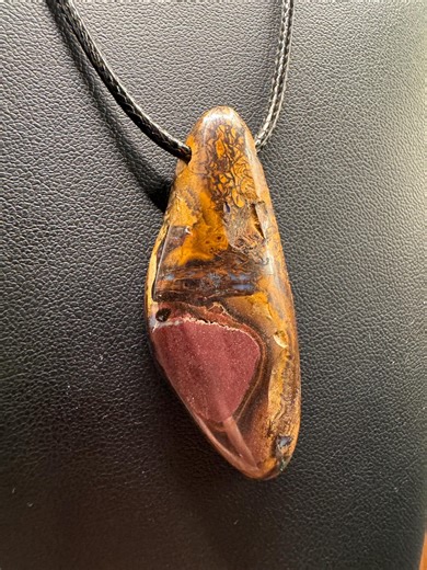 Boulder Opal Necklace 65ct Leather Cord Australian Natural Solid Opal - Etsy