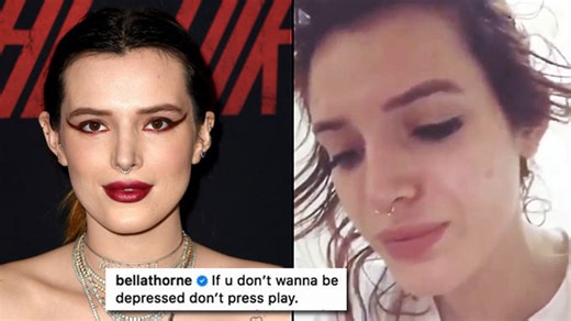 Bella Thorne breaks down on stage after reading a poem about her father's death