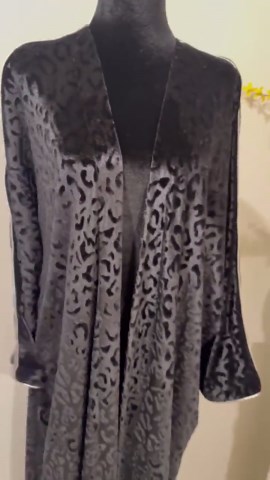Black Leopard Velvet Kimono – Open Front Cardigan, Modest Fashion, Chic Loose Robe - Etsy