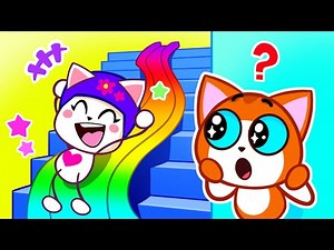 Stair Slide Adventure | Fun Sports Day | Obstacle Run | Teamwork | Useful Stories | Purr-Purr