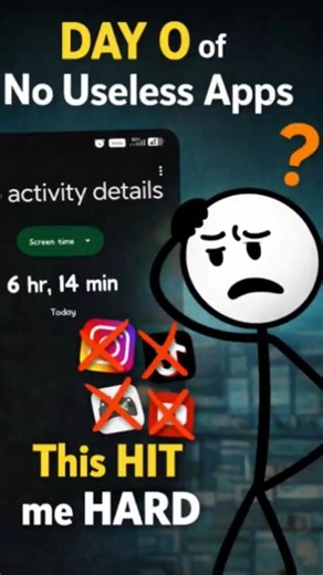 Can I survive without useless apps? Day 0 👀 #shorts #discipline