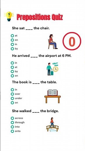 Preposition of Place and Time ⏲️ || Prepositions Quiz | Grammar Test #spokenenglish #vocabulary