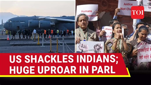 U.S Military Handcuffs, Shackles Illegal Indians: Watch Indian MPs Fiery Reaction | Watch