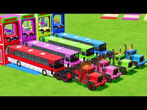 TRANSPORTING POLICE CARS and AMBULANCE EMERGENCY VEHICLES WITH MERCEDES POLICE TRUCKS ! Ft Part 25